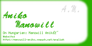 aniko manowill business card